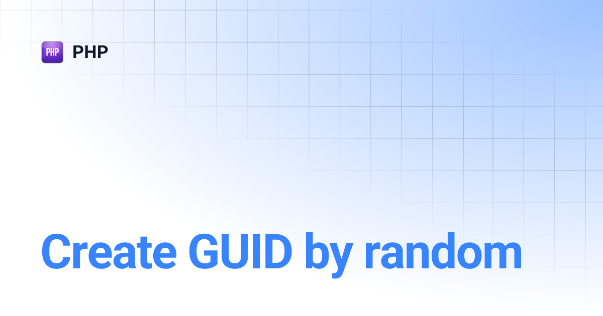 Create GUID by random | PHP